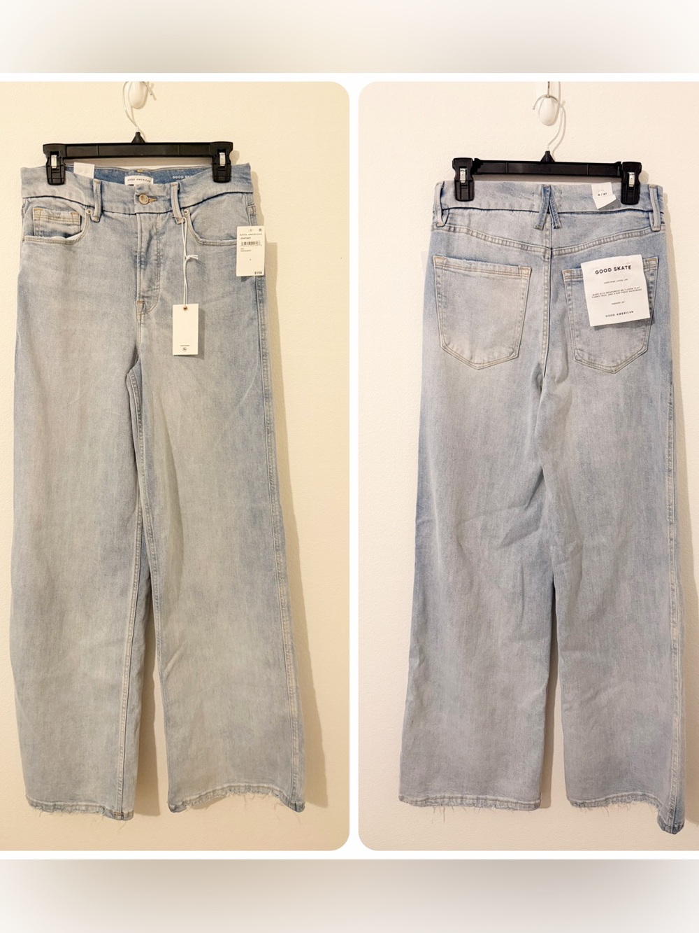 NWT Good American Good Skate Wide Leg Jeans Indigo 364 Size 4 - Picture 2 of 4